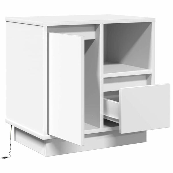 vidaXL Κομοδίνο με συρτάρι Λευκό 50 x 34.5 x 50 εκ. Επεξεργασμένο ξύλο