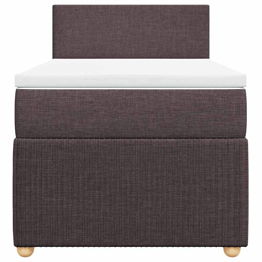 vidaXL Κρεβάτι Boxspring με Στρώμα Σκούρο Καφέ 80x200 εκ. Υφασμάτινο