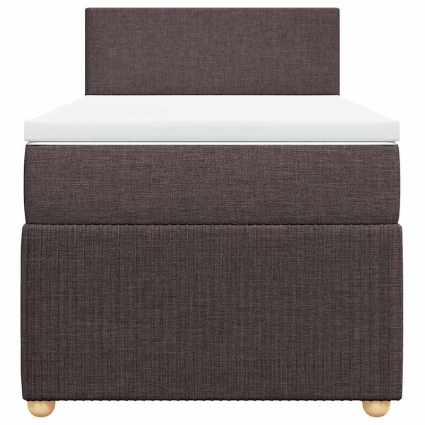 vidaXL Κρεβάτι Boxspring με Στρώμα Σκούρο Καφέ 80x200 εκ. Υφασμάτινο