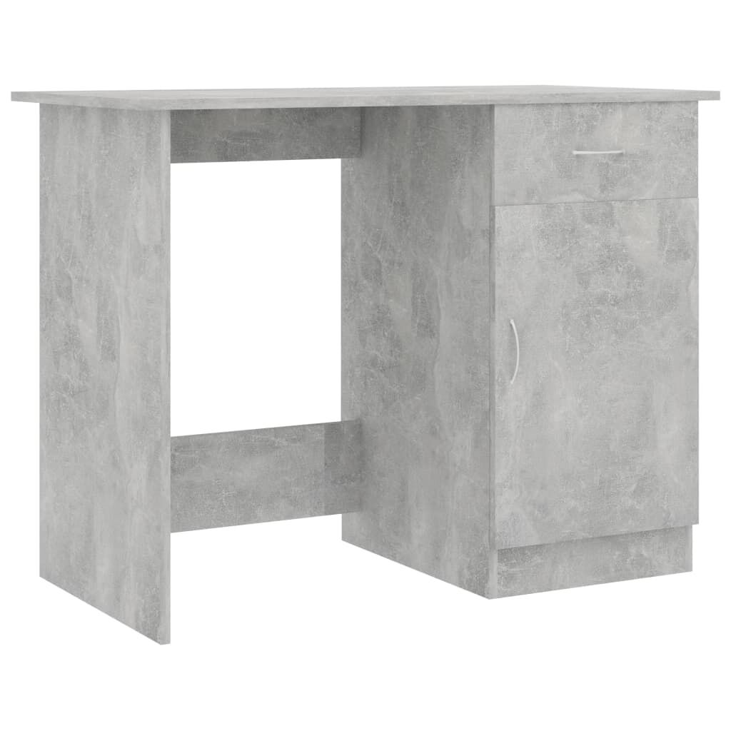 vidaXL Γραφείο Γκρι Σκυροδέματος 100 x 50 x 76 εκ. από Επεξ. Ξύλο