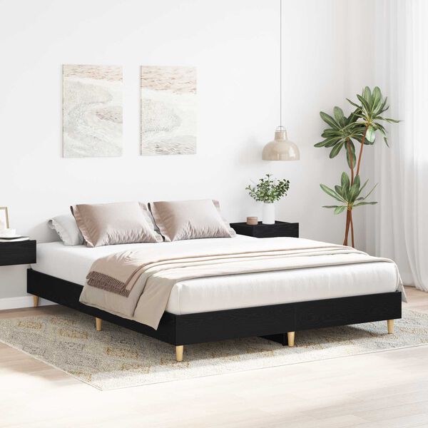 vidaXL Κρεβάτι μαύρου δρυού 150x200 εκ. κόντρα πλακέ