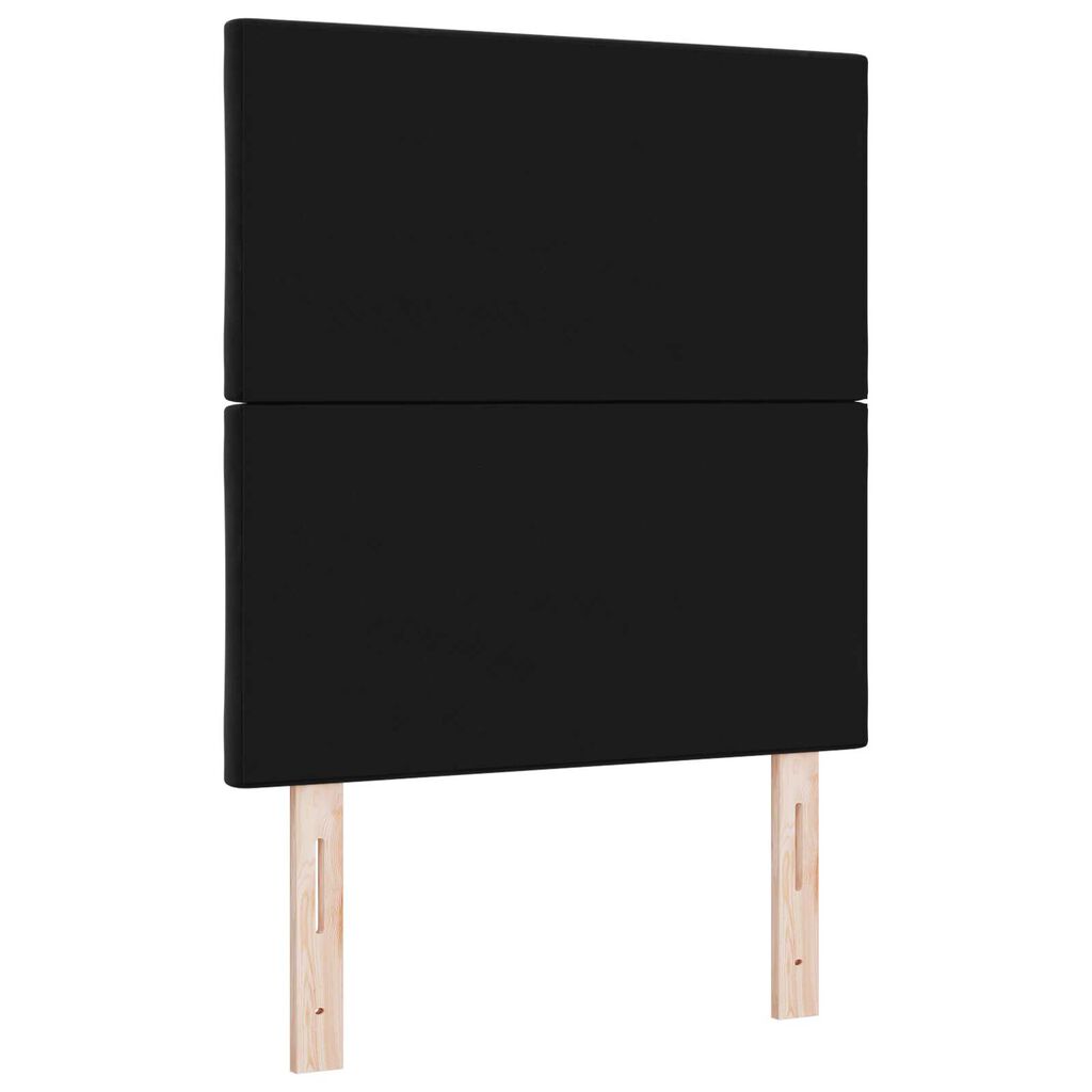 vidaXL LED Κεφαλάρι με φώτα λωρίδας LED Geometric Μαύρο 80 cm Βελούδο