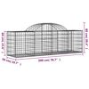 vidaXL Συρματοκιβώτια Τοξωτά 7 τεμ. 200x50x60/80 εκ. Γαλβαν. Ατσάλι