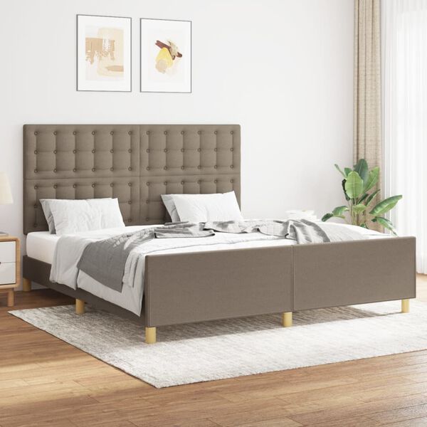 vidaXL &Sigma;&kappa;&epsilon;&lambda;&epsilon;&tau;ό&sigmaf; &Kappa;&rho;&epsilon;&beta;&alpha;&tau;&iota;&omicron;ύ &Chi;&omega;&rho;ί&sigmaf; &Sigma;&tau;&rho;ώ&mu;&alpha; Taupe 160x200 &epsilon;&kappa;. &Upsilon;&phi;&alpha;&sigma;&mu;ά&tau;&iota;&nu;&omicron;