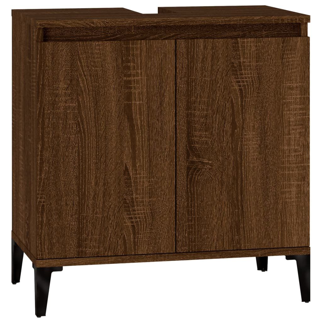 vidaXL Ντουλάπι Νιπτήρα Καφέ Δρυς 58x33x60 εκ. Επεξεργασμένο Ξύλο