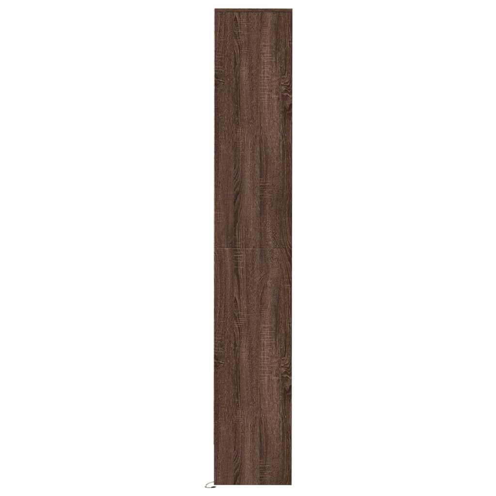 vidaXL Ντουλάπι με Φώτα LED Καφέ Δρυς 36x32,5x200 εκ. Επεξ. Ξύλο