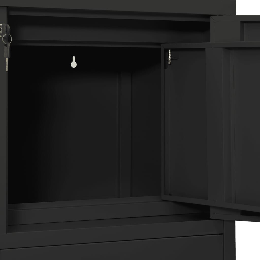 vidaXL Ντουλάπα Γραφείου Ανθρακί 90 x 40 x 102 εκ. Ατσάλινη