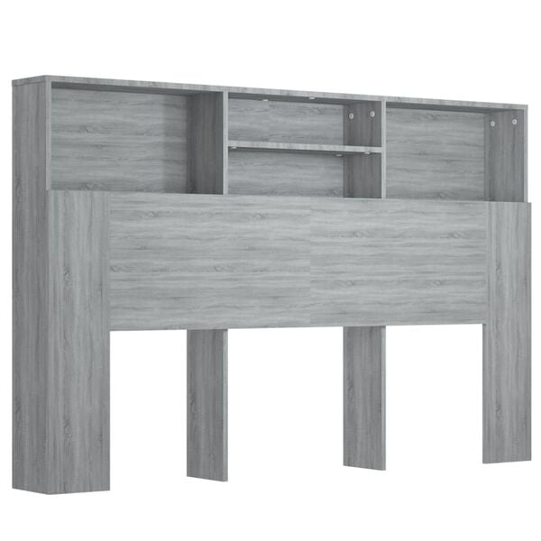 vidaXL Κεφαλάρι Με Αποθηκευτικό Χώρο Γκρι Sonoma 160 x 19 x 103,5 εκ.