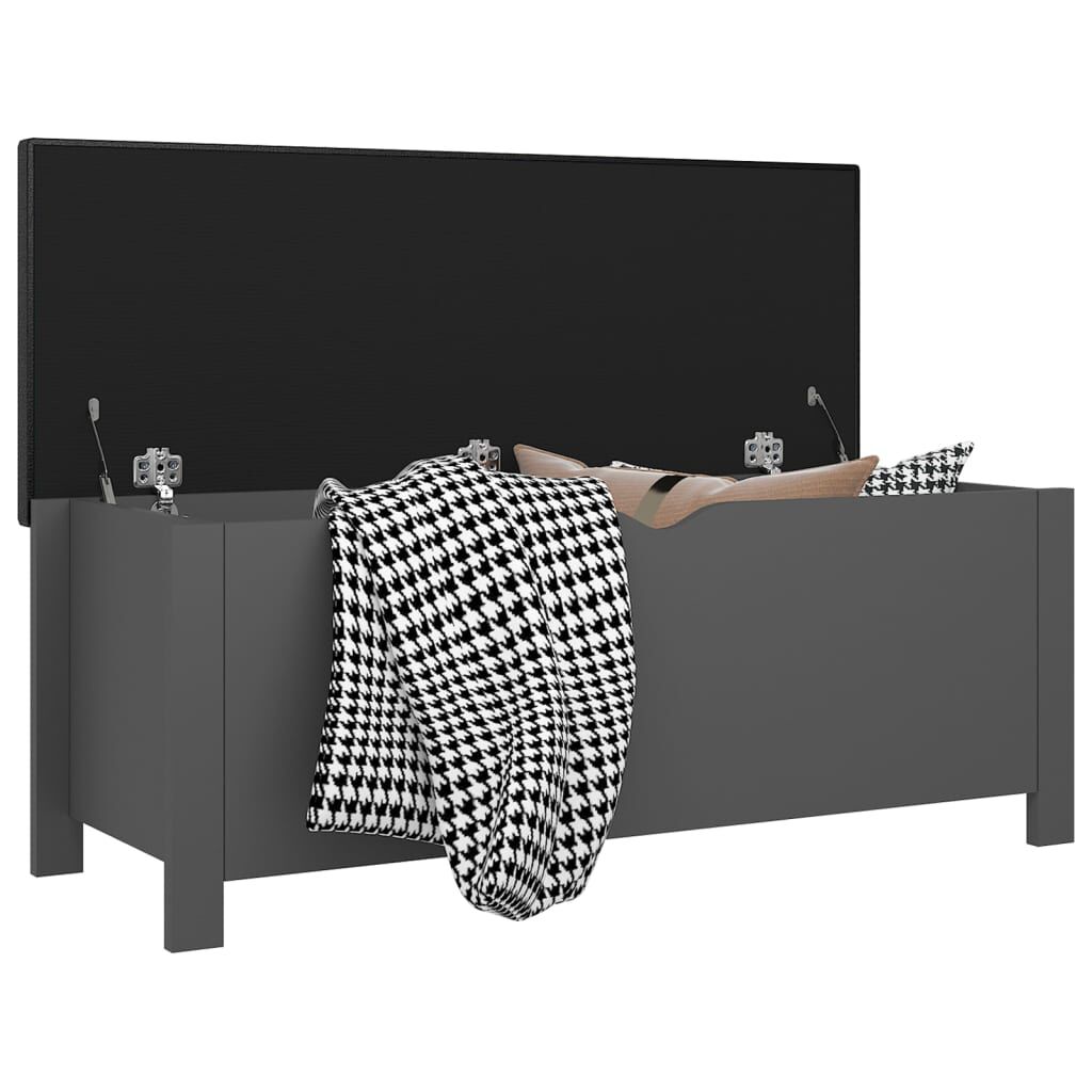 vidaXL Κουτί Αποθήκευσης Γκρι 105x40x45 εκ. Επεξ. Ξύλο με Μαξιλάρι