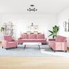 vidaXL Σετ Σαλονιού 3 Τεμαχίων Ροζ από Βελούδο με Μαξιλάρια