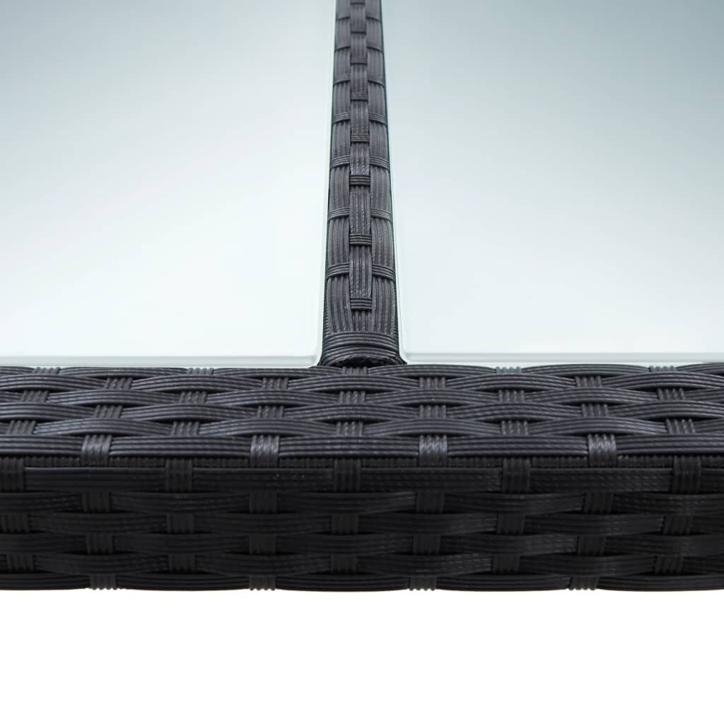 vidaXL Τραπεζαρία Εξωτερικού Χώρου Μαύρη 200x150x74 εκ. Συνθετ. Ρατάν