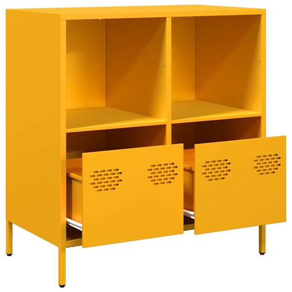 vidaXL Ντουλάπι Μουσταρδί 68x39x73,5 εκ. από Χάλυβα Ψυχρής Έλασης