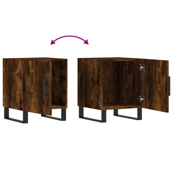vidaXL Κομοδίνα 2 τεμ. Καπνιστή Δρυς 40x40x50 εκ. από Επεξεργ. Ξύλο