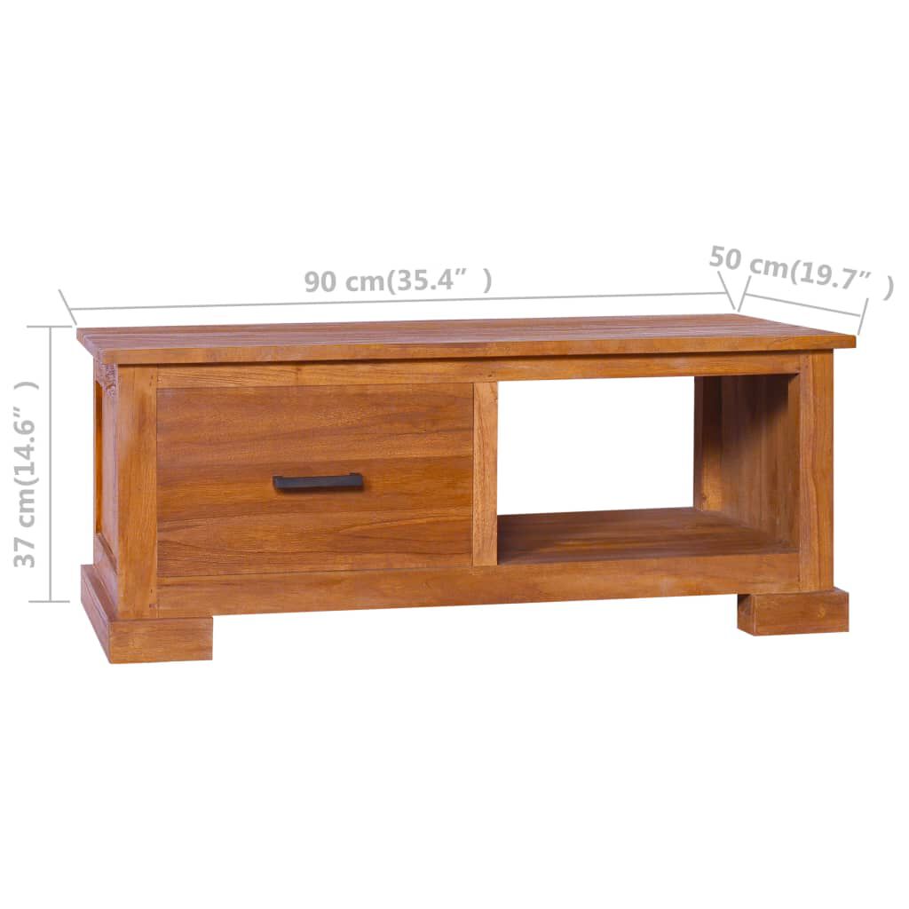 vidaXL Έπιπλο Τηλεόρασης 90 x 50 x 37 εκ. από Μασίφ Ξύλο Teak