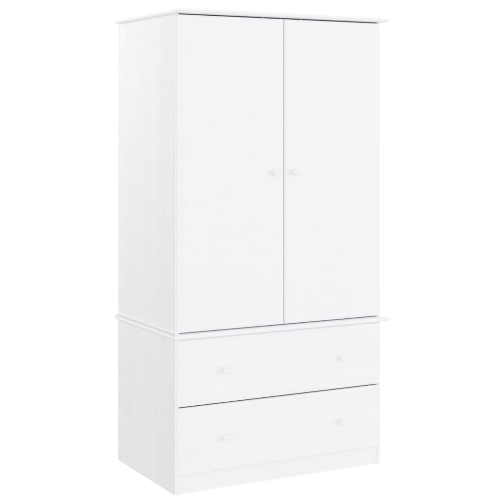 vidaXL Ντουλάπα ALTA Λευκή 90 x 55 x 170 εκ. από Μασίφ Ξύλο Πεύκου