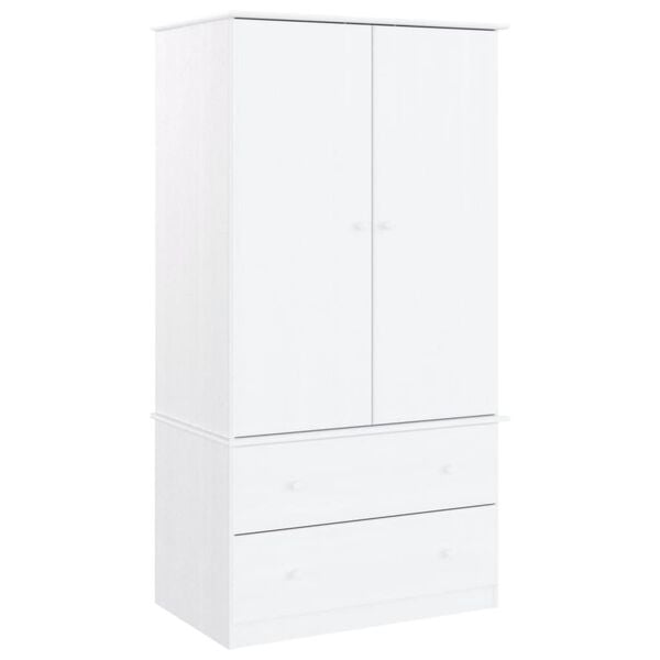 vidaXL Ντουλάπα ALTA Λευκή 90 x 55 x 170 εκ. από Μασίφ Ξύλο Πεύκου