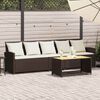 vidaXL &Kappa;&alpha;&nu;&alpha;&pi;έ&sigmaf; &kappa;ή&pi;&omicron;&upsilon; 5&theta;έ&sigma;&iota;&omicron;&sigmaf; &mu;&epsilon; &mu;&alpha;&xi;&iota;&lambda;ά&rho;&iota;&alpha; Brown Poly Rattan