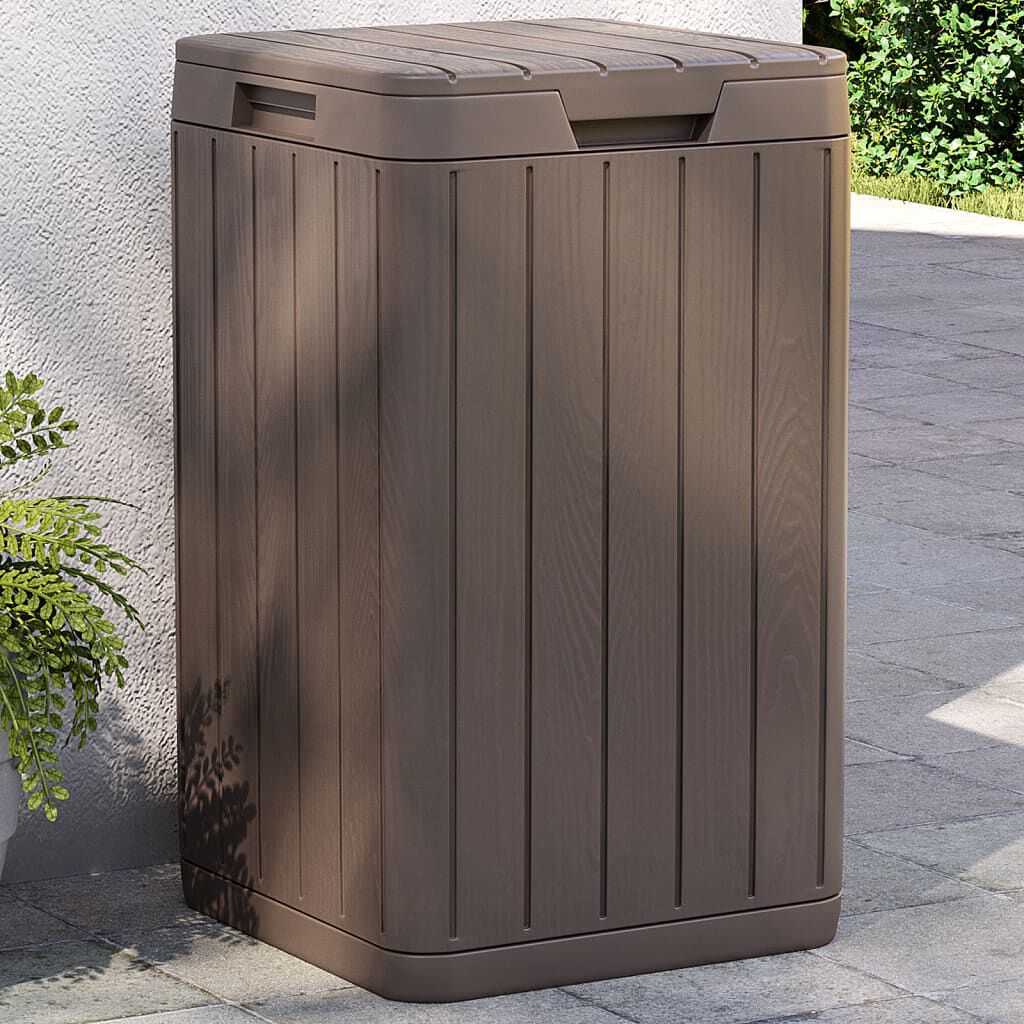 vidaXL Κάδος Απορριμμάτων Εξωτερ. Χώρου Καφέ 38x38x65 εκ. Πολυπρ/λένιο