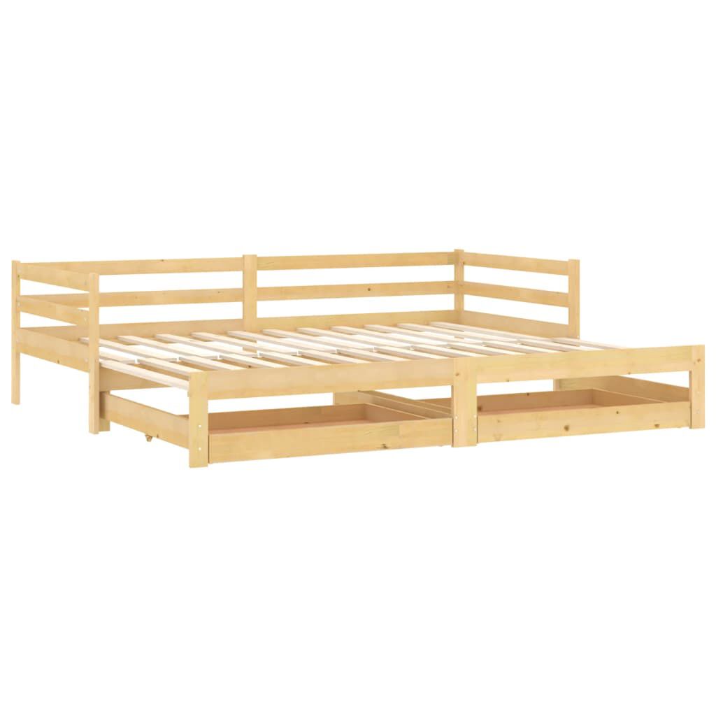 vidaXL Καναπές Κρεβάτι Συρόμενος 2x(90x200) εκ. από Μασίφ Ξύλο Πεύκου