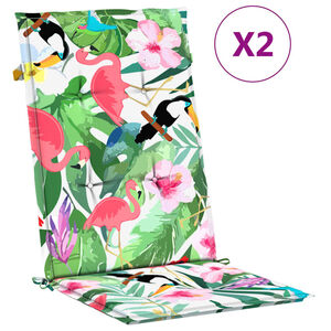vidaXL Μαξιλάρια Καρέκλας Κήπου με Πλάτη 2 τεμ. Πολύχρωμα 120x50x3 εκ.