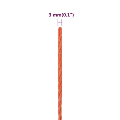 vidaXL Σχοινί Εργασίας Πορτοκαλί 3 χιλ. 25 μ. από Πολυπροπυλένιο