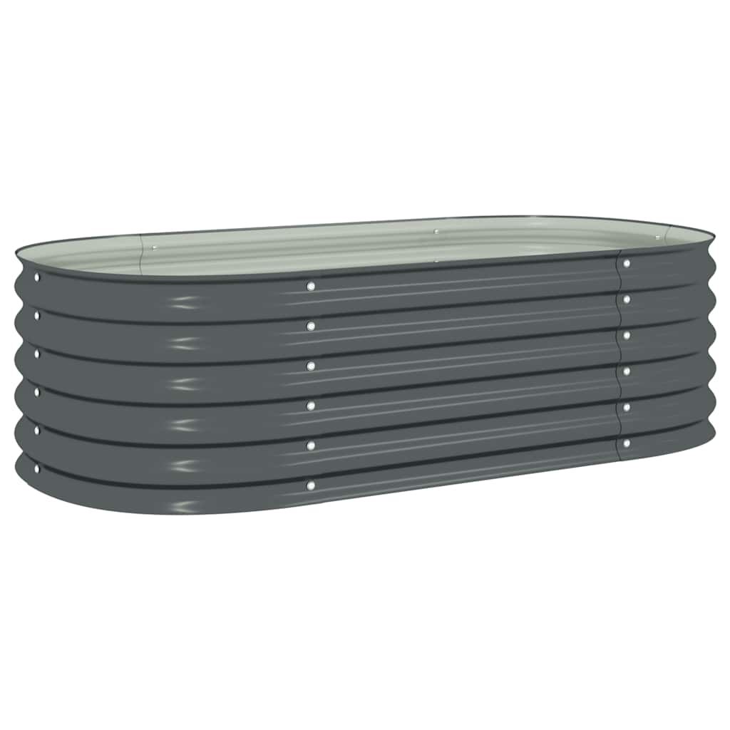 vidaXL Ζαρντινιέρα Υπερυψωμένη Γκρι 160x80x44 εκ. Γαλβανισμ. Χάλυβας