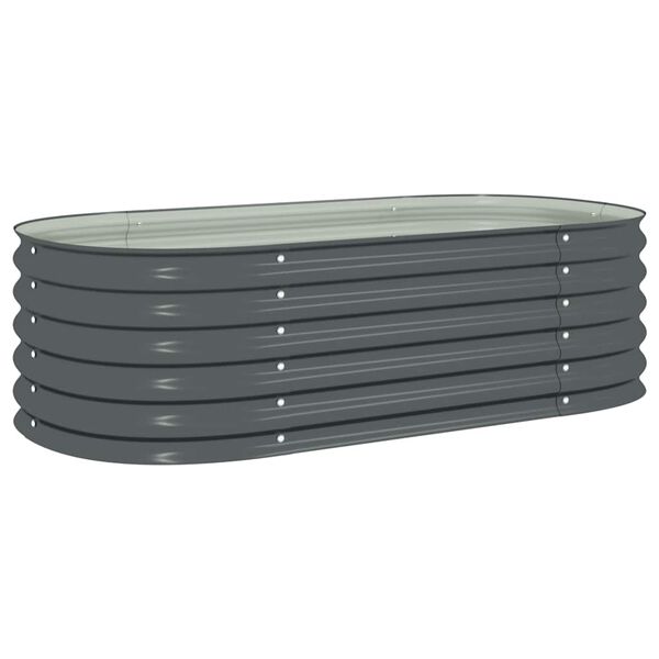 vidaXL Ζαρντινιέρα Υπερυψωμένη Γκρι 160x80x44 εκ. Γαλβανισμ. Χάλυβας