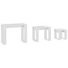 vidaXL Τραπεζάκια Ζιγκόν 3 τεμ. Γυαλιστερό Λευκό Επεξεργασμένο Ξύλο