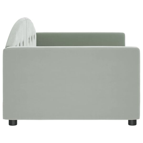 vidaXL Καναπές Κρεβάτι Ανοιχτό Γκρι 90 x 200 εκ. Βελούδινος