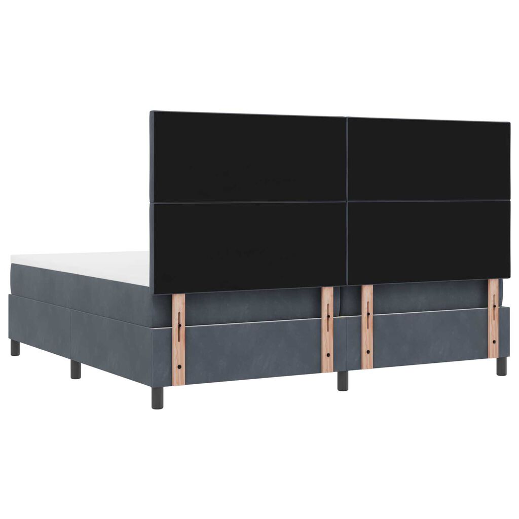 κρεβάτι Box Spring με στρώμα vidaXL Γκρι 200x200 εκ Βελούδο