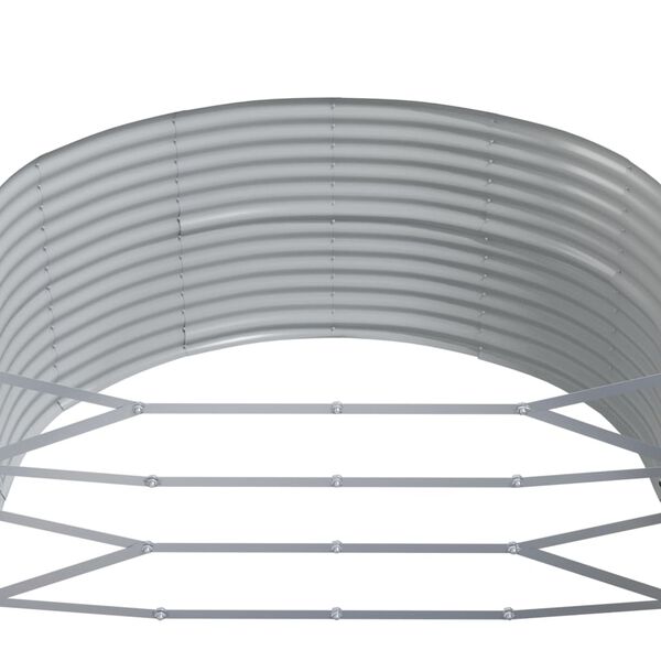 vidaXL Ζαρντινιέρα Γκρι 447x140x68 εκ. Ατσάλι με Ηλεκτρ. Βαφή Πούδρας