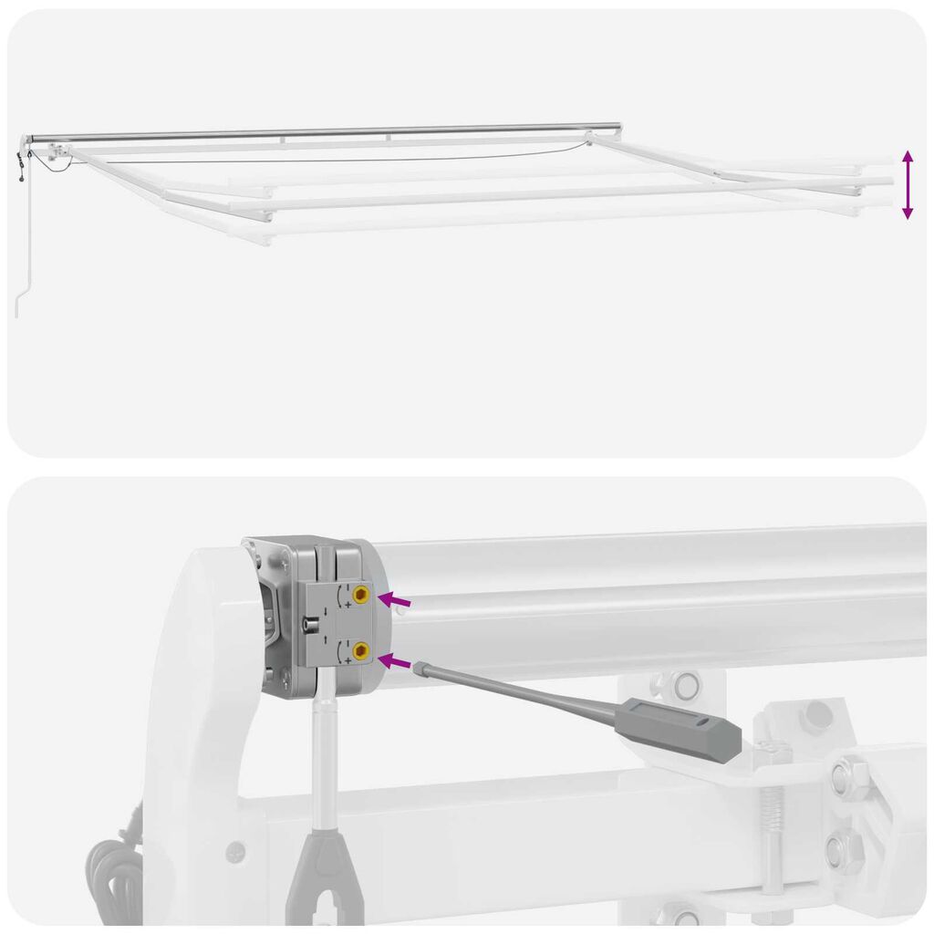 vidaXL Αυτόματη Ανασυρόμενη Τέντα με LED Λευκή 400x300 cm