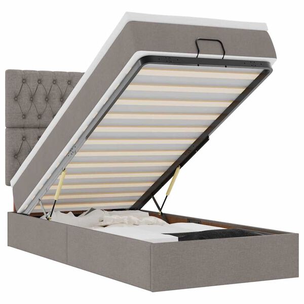 vidaXL &Omicron;&theta;&omega;&mu;&alpha;&nu;&iota;&kappa;ό &kappa;&rho;&epsilon;&beta;ά&tau;&iota; &mu;&epsilon; &sigma;&tau;&rho;ώ&mu;&alpha; Taupe 90x190cm ύ&phi;&alpha;&sigma;&mu;&alpha;