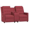 vidaXL Πολυθρόνα Μασάζ Διθέσια Ανακλινόμενη & Ποτηροθήκη Μπορντό