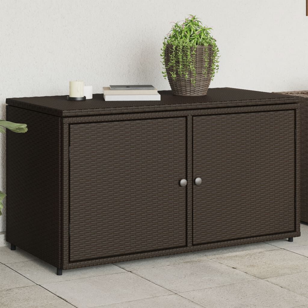 vidaXL Ντουλάπι Αποθήκευσης Κήπου Καφέ 110x55x60,5 εκ. Συνθετικό Ρατάν