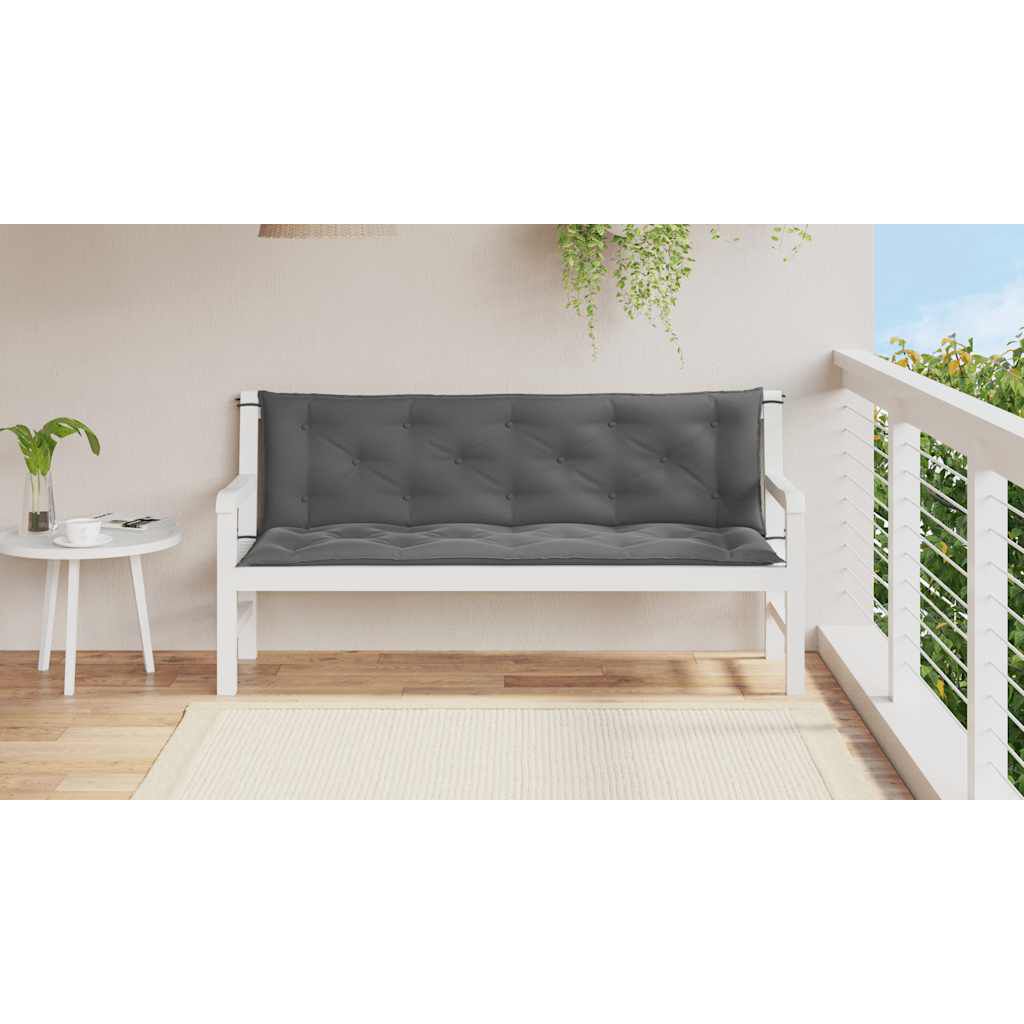 vidaXL Μαξιλάρι Πάγκου Κήπου Ανθρακί 150x(50+50)x7 εκ. Ύφασμα Oxford