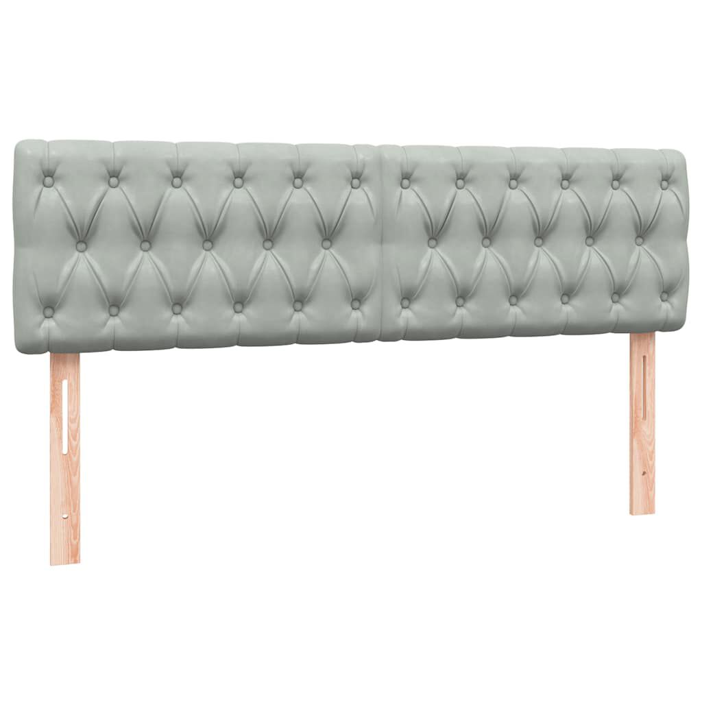 vidaXL Κρεβάτι Boxspring με Στρώμα Ανοιχτό Γκρι 140x210 εκ. Βελούδινο
