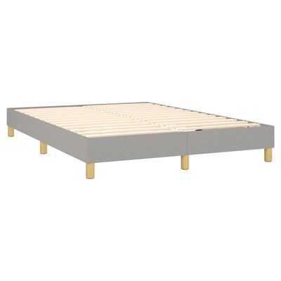 vidaXL Κρεβάτι Boxspring με Στρώμα Ανοιχτό Γκρι 140x200 εκ. Υφασμάτινο