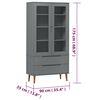 vidaXL Βιτρίνα MOLDE Γκρι 90 x 35 x 175 εκ. από Μασίφ Ξύλο Πεύκου