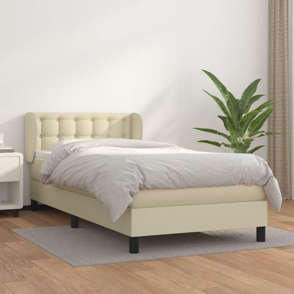 vidaXL &Kappa;&rho;&epsilon;&beta;ά&tau;&iota; Boxspring &mu;&epsilon; &Sigma;&tau;&rho;ώ&mu;&alpha; &Kappa;&rho;&epsilon;&mu; 90x200 &epsilon;&kappa;. &alpha;&pi;ό &Sigma;&upsilon;&nu;&theta;&epsilon;&tau;&iota;&kappa;ό &Delta;έ&rho;&mu;&alpha;