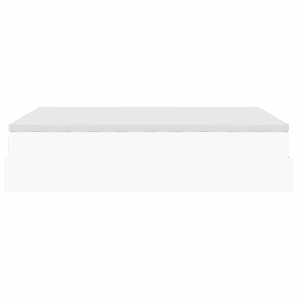 vidaXL Οθωμανικό κρεβάτι με στρώμα Λευκό 140x190cm Faux Leather