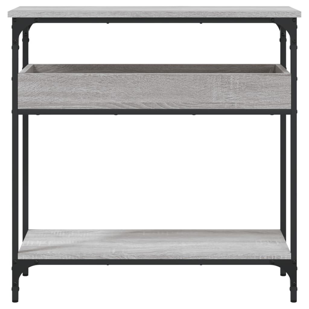 vidaXL Τραπέζι Κονσόλα με Ράφι Γκρι Sonoma 75x29x75 εκ. Επεξεργ. Ξύλο