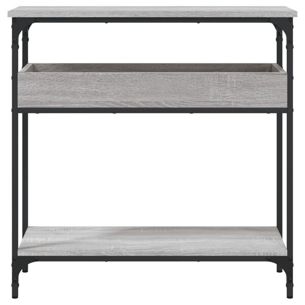vidaXL Τραπέζι Κονσόλα με Ράφι Γκρι Sonoma 75x29x75 εκ. Επεξεργ. Ξύλο