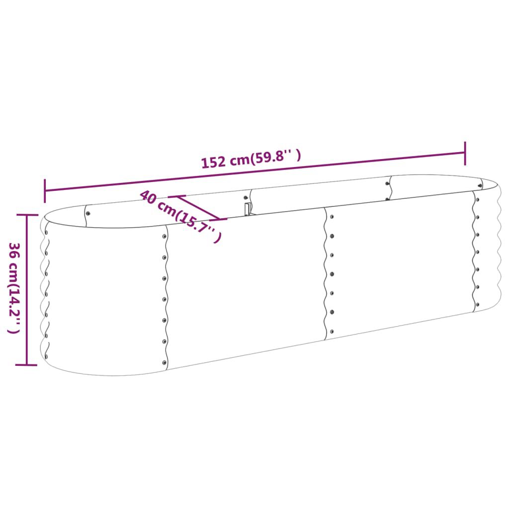vidaXL Ζαρντινιέρα Καφέ 152x40x36 εκ. Ατσάλι με Ηλεκτρ. Βαφή Πούδρας