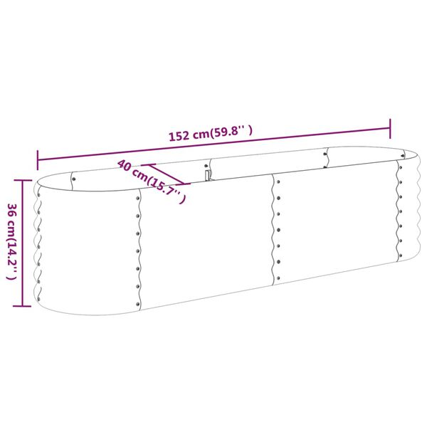 vidaXL Ζαρντινιέρα Καφέ 152x40x36 εκ. Ατσάλι με Ηλεκτρ. Βαφή Πούδρας