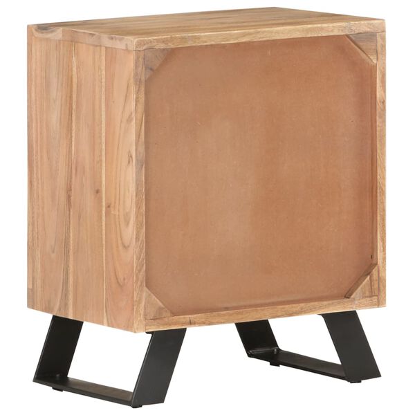 vidaXL Κομοδίνο με Πλαίσια 40 x 30 x 50 εκ. από Μασίφ Ξύλο Ακακίας