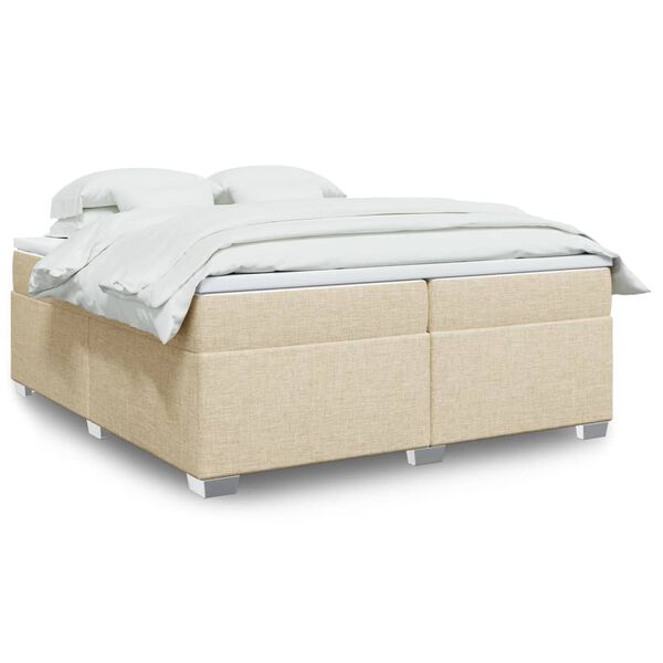 vidaXL &Kappa;&rho;&epsilon;&beta;ά&tau;&iota; Boxspring &mu;&epsilon; &Sigma;&tau;&rho;ώ&mu;&alpha; &Kappa;&rho;&epsilon;&mu; 200x200 &epsilon;&kappa;. &Upsilon;&phi;&alpha;&sigma;&mu;ά&tau;&iota;&nu;&omicron;