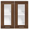 vidaXL Κρεμαστό Γυάλινο Ντουλάπι "Lyon" Καφέ Δρυς 60x31x60 εκ. από Τεχνητό Ξύλο