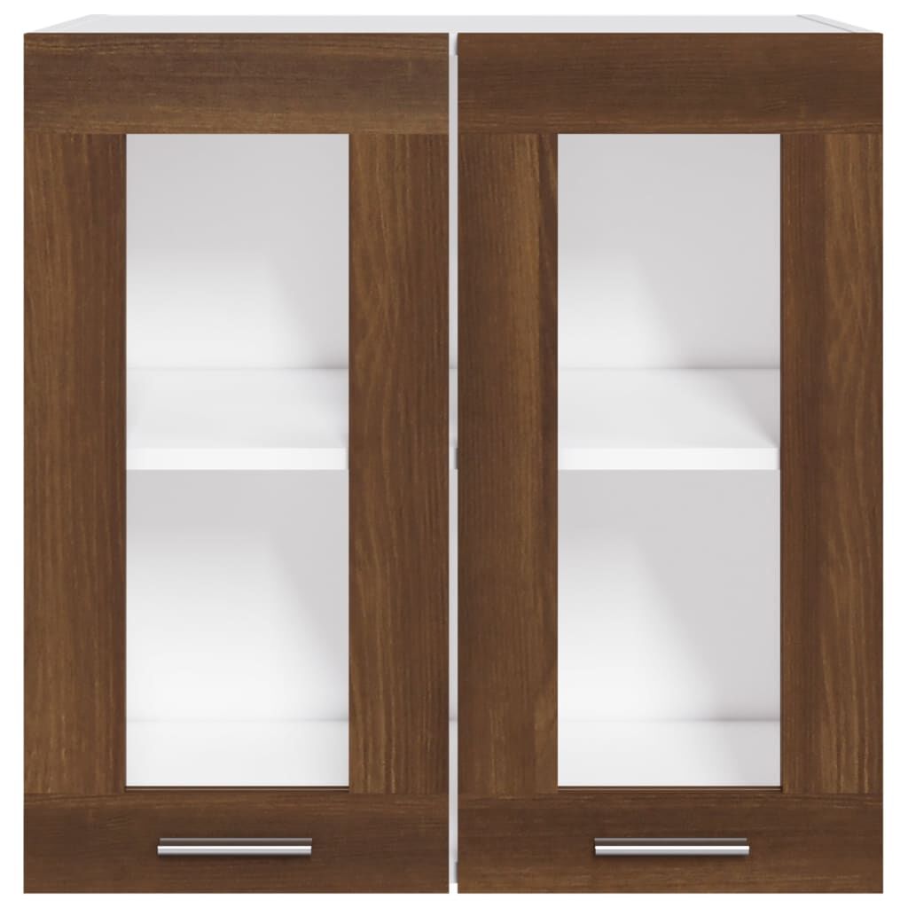 vidaXL Κρεμαστό Ντουλάπι Lyon Γυάλινο Καφέ Δρυς 60x31x60εκ.