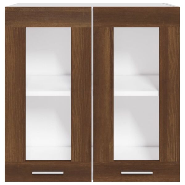 vidaXL Κρεμαστό Γυάλινο Ντουλάπι "Lyon" Καφέ Δρυς 60x31x60 εκ. από Τεχνητό Ξύλο